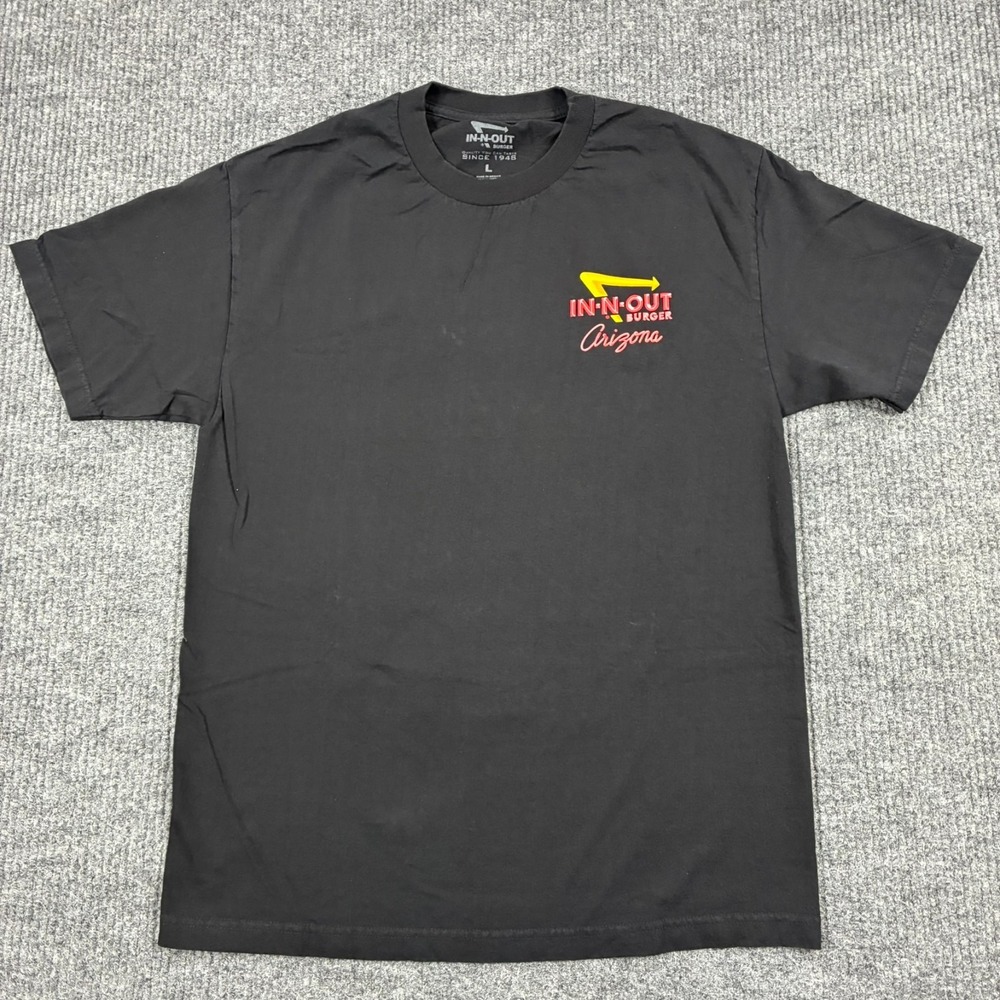 In-N-Out Burger California T Shirt Mens Size L Black Logo Fast Food Graphic Tee